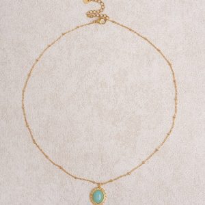 Gold Stainless Steel Pendant Necklace